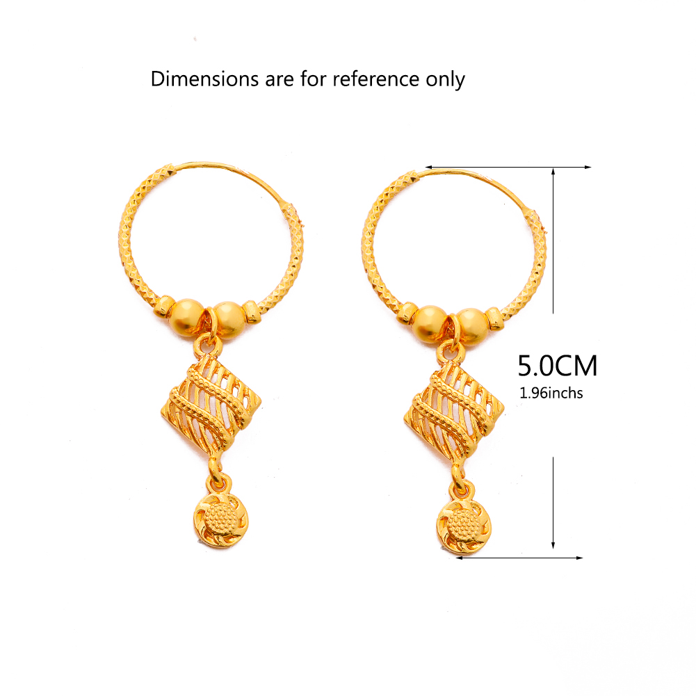 Ethiopia 24k Gold Color Earrings Dubai Earrings For Women Girls African Party Wedding Gifts Earrings Gift