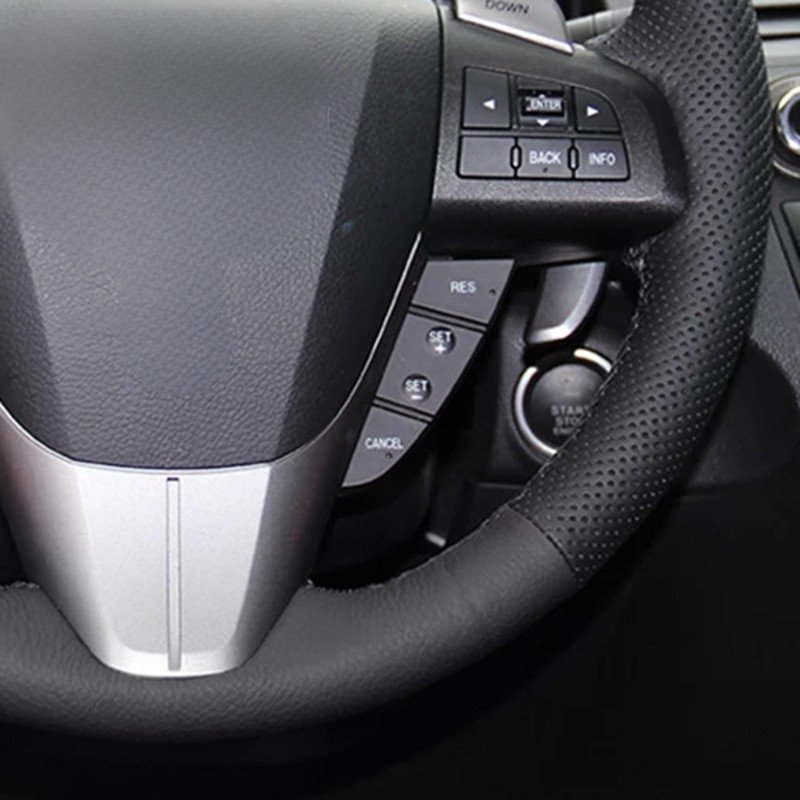 Black Artificial Leather Hand-stitched Car Steering Wheel Cover For Mazda 3 Mazda CX7 2011 2012 2013 Car Accessories
