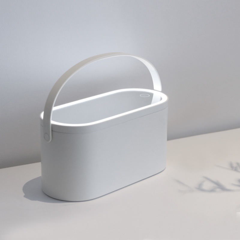 Smart Makeup Storage Box With LED Light Mirror Portable Travel Cosmetic Storage Bags For Women