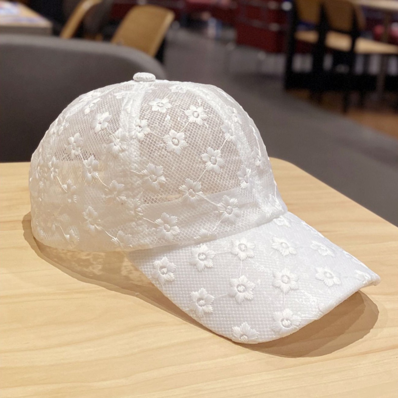 Women Lace Flower Baseball Cap Summer Breathable MeshHats Summer Sports Caps Snapback Floral Hat Women Girls