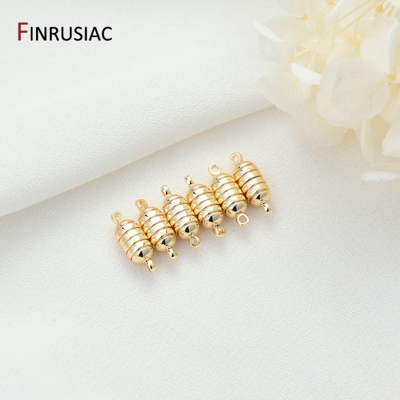 3 Types 14k Real Gold Plated Spherical Candy Shaped Magnetic Clasps For DIY Bracelets,Necklaces Jewelry Making Materials