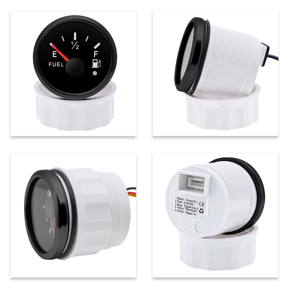New 52mm Fuel Level Meter 0-190ohm 240-33ohm Fuel Tank Gauge For Marine Boat Car 7 Color Backlight 12V 24V Fuel Level Indicator