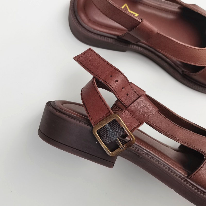 Women's Sandals Ladies Shoes Summer 2011 peep toe Summer Sandals 100% Genuine Leather Woman Flats 2021 Gladiator Sandals
