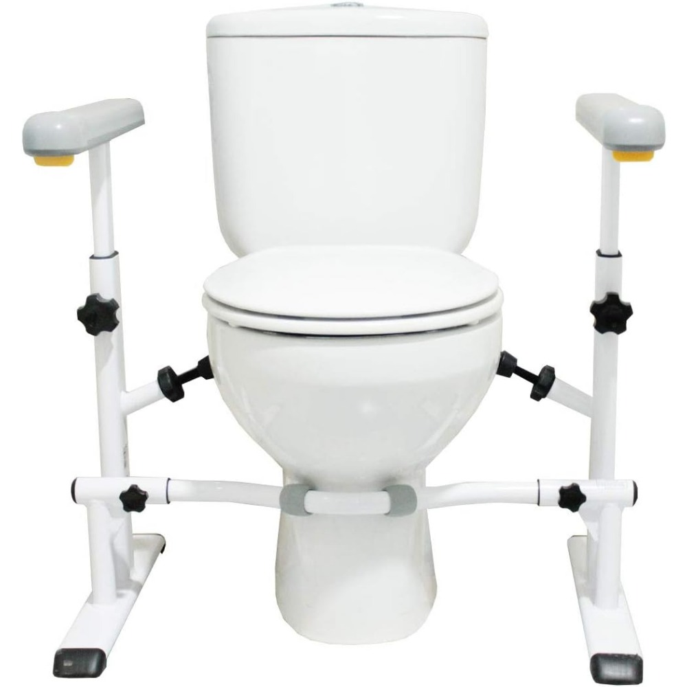 KMINA Adjustable Height and Width Toilet Rails for Seniors,Toilet Safety Rails for Elderly Handicap Toilet Seat with Handles