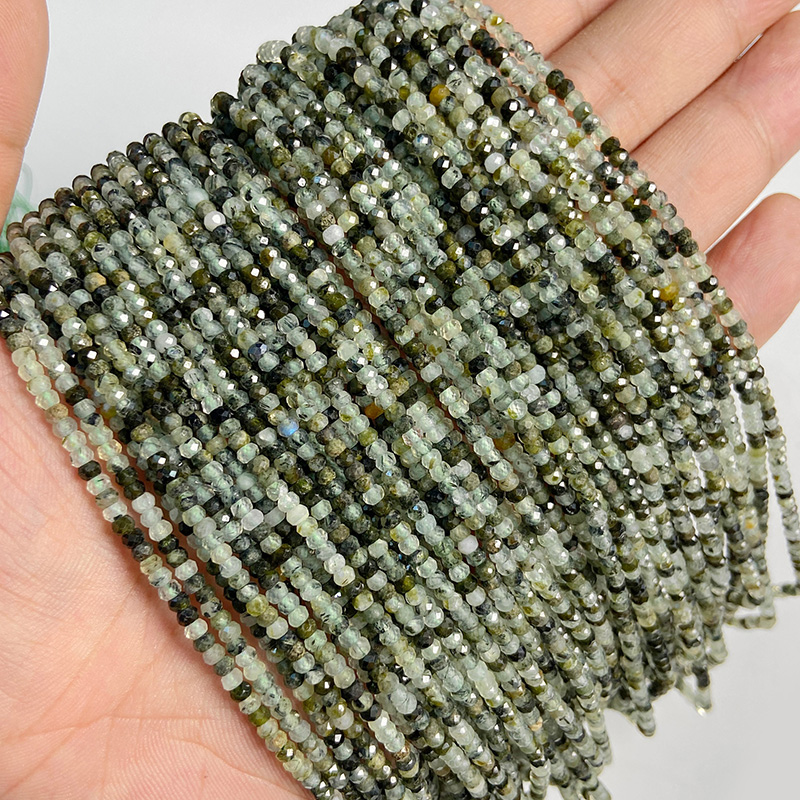 Rondelle Faceted Green Malachite Natural Stone Beads Loose Spacer Unakite Jaspers Beads For Jewelry Making Bracelet Necklace DIY