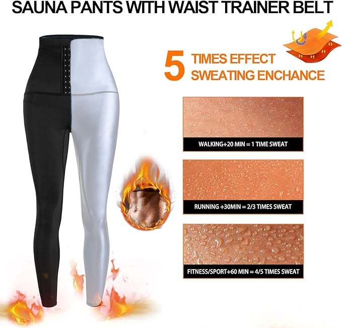 Body Shaper Sauna Slimming Pants Hot Thermal High Waist Fat Burning Sweat Capris Butt Lifting Tummy Control Workout Shapewear