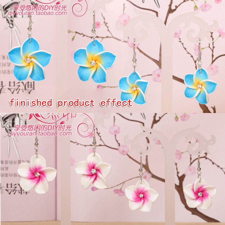 12pcs 25mm Polymer Clay Plumeria Frangipani Flowers Charms For Diy Earrring Pendants Necklace Hawaiian Jewelry Making Materials