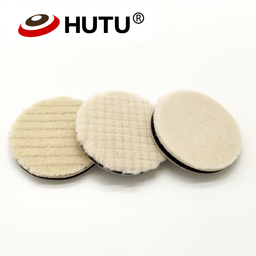 HUTU 3 Inch Japan Wool Polish Pad Automotive Polishing Berets 80mm Professional Detailing Pad For Car Polisher
