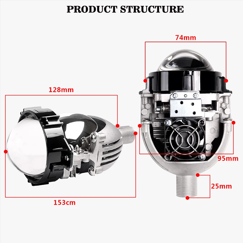 Bi-led Lens 3inch Projector Lenses 70W Kits H4 H7 9005 9006 LED Lamps Reflector Diode Chips Car Lights Accessories RHD LHD