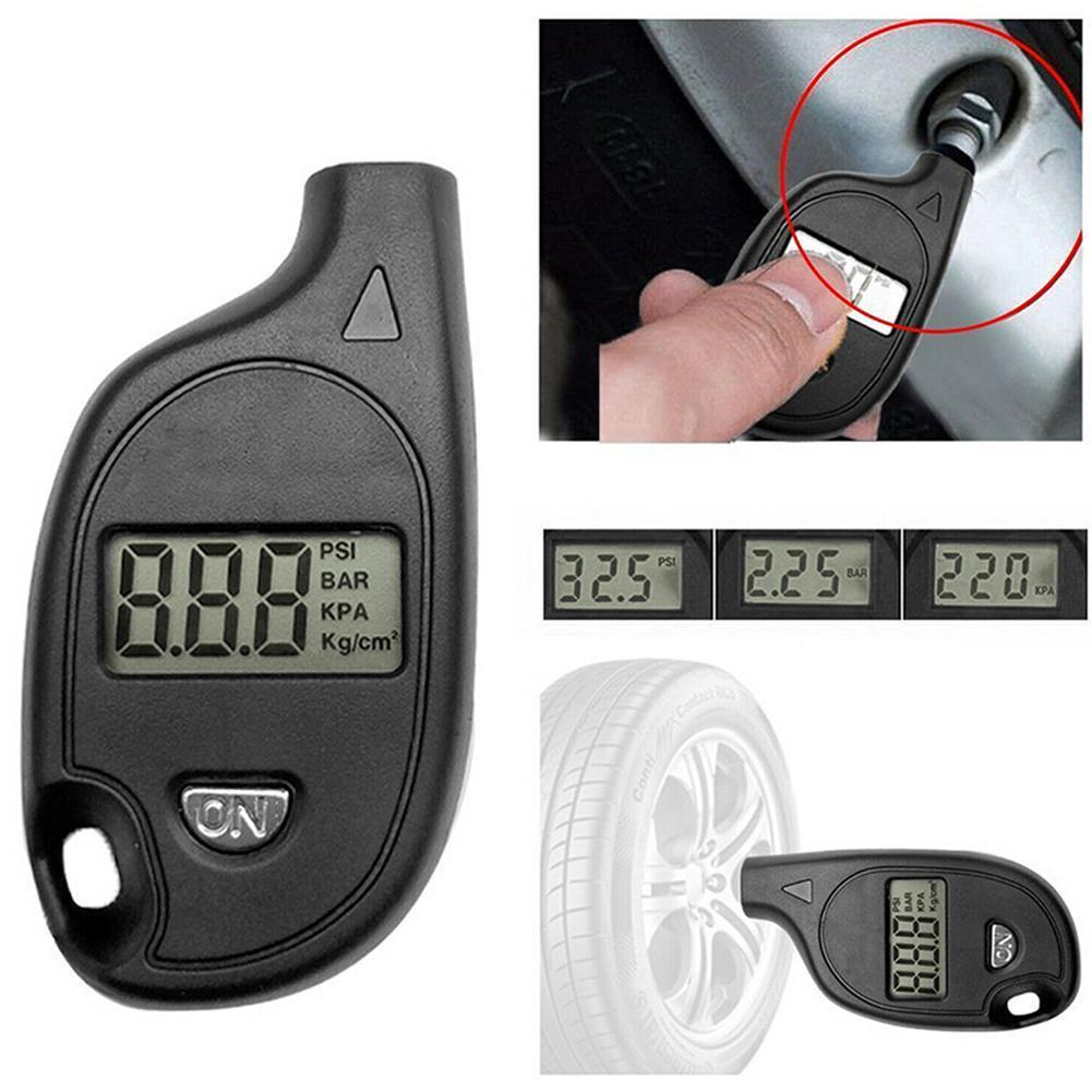 Mini Keychain Style Tire Gauge Digital Lcd Display Pressure Car Tire Meter Motorcycle Car Safety Auto Alarm Tool Tire Air T S2i6