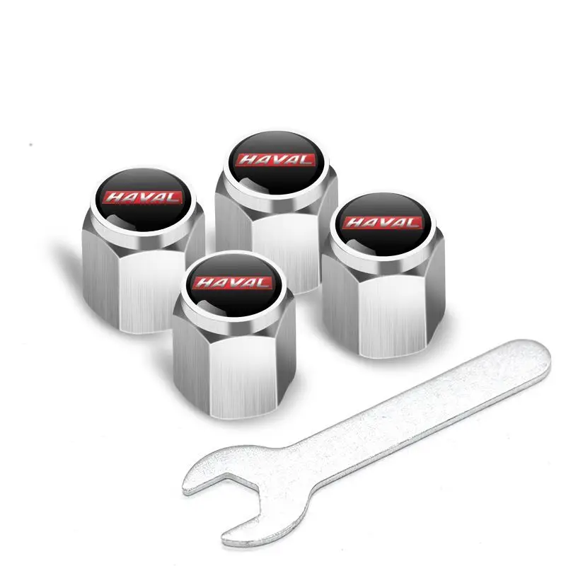 4Pcs for Haval Series H6 M6 DARGO JOLION F7 H9 H5 H2 XY Metal Car Wheel Tire Air Valve Caps Stem Cover with Logo Car Decoration