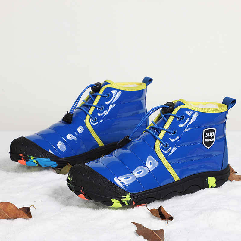 New Winter Warm Children Barefoot Boots Soft Leather Plush Snow Shoes for Girls Boys Kids Flexible Warm Boots Outdoor size28-38