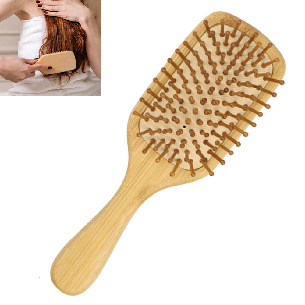 Detangling Hairbrush Bamboo Bristles Detangling Hairbrush Massage Scalp Bamboo Hair Brush for Long Curly Thin Short Dry Hair