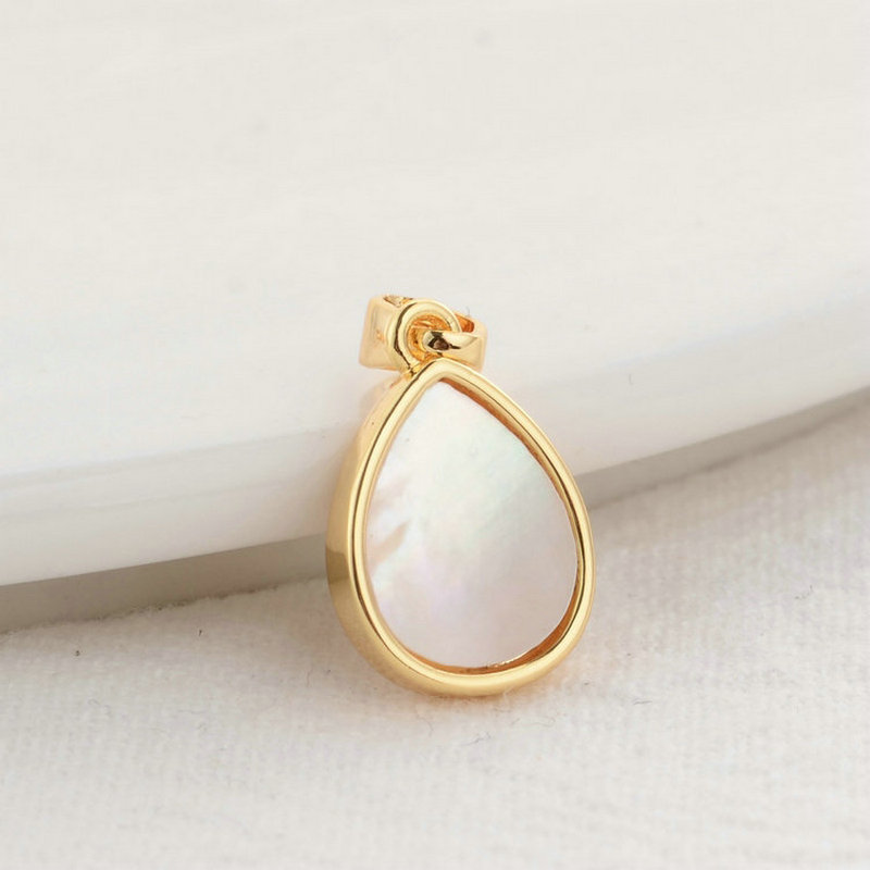 14K Gold Color Plated and Sheel Drop Round Shape Charms Pendants Jewelry Making Supplies Diy Accessories