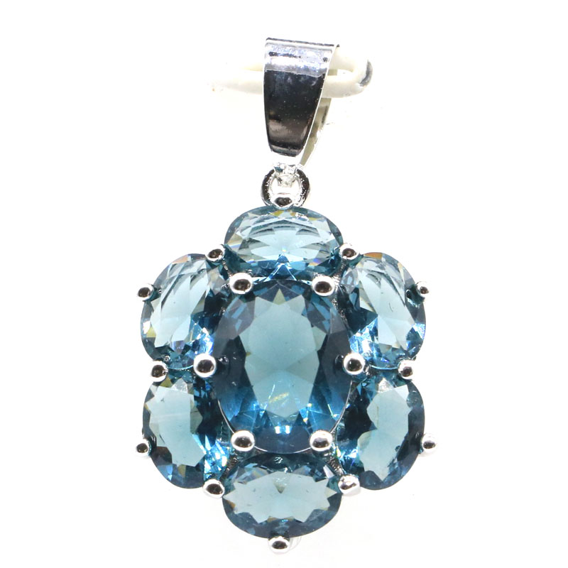 38x17mm SheCrown Jewerlry Set Real Green Emerald Violet Tanzanite White CZ For Sister Bride Wedding Silver Earrings Pendant