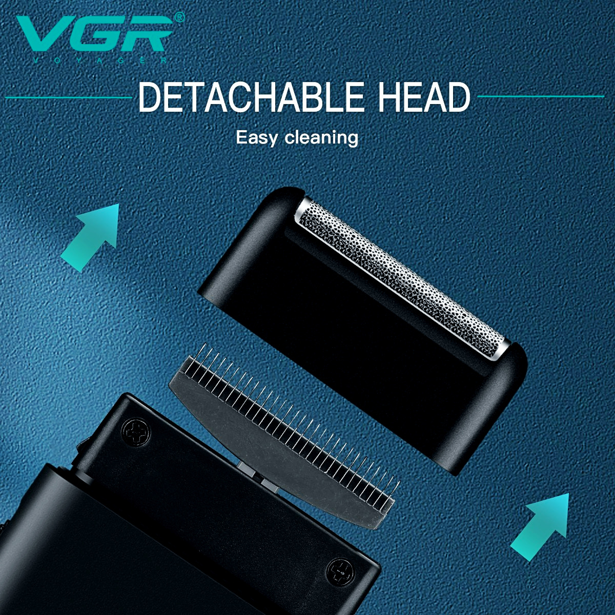 VGR Electric Professional Beard Trimmer Razor Portable Mini Shaver Reciprocating Shaving 2 Blade USB Charge for Men V-390 F624-25