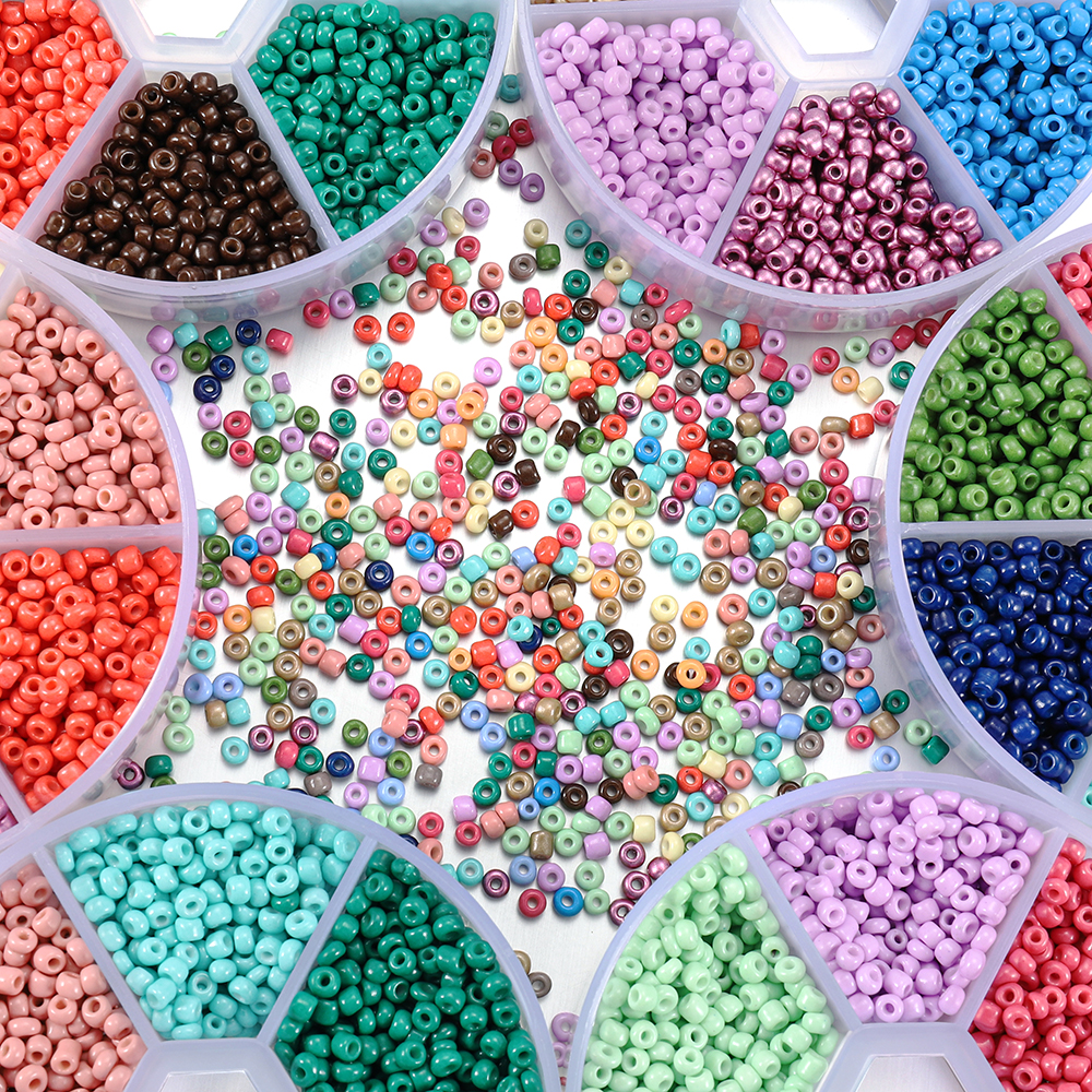 1800pcs/3mm Czech Glass Seed Beads Mixed Box Set Charm Spacer Beads For DIY Jewelry Making Necklace Crafts Accessories Making