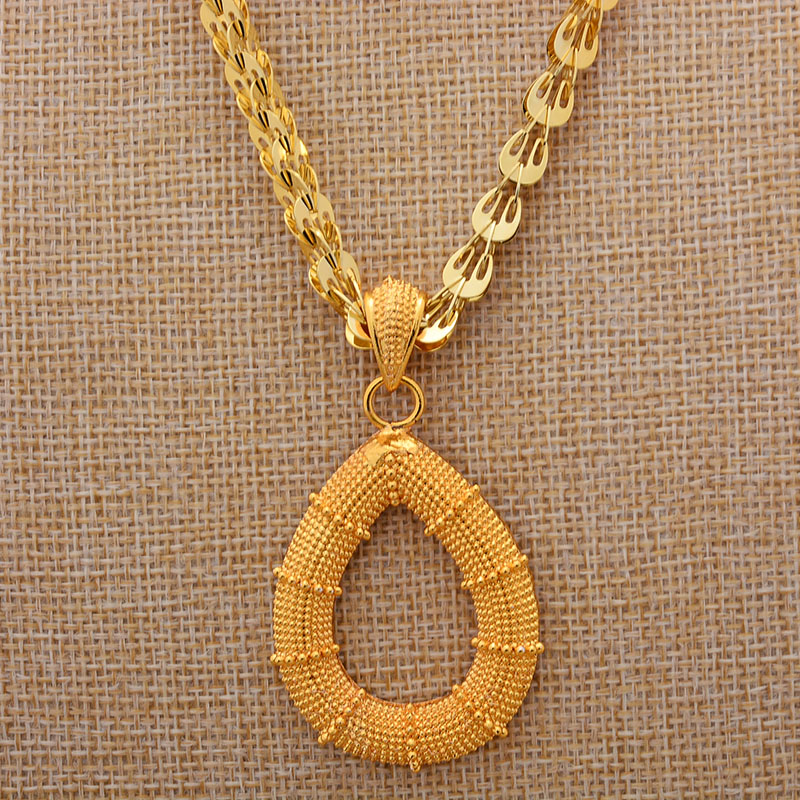 New Ethiopian Dubai Gold Color jewelry Sets Wedding Women Necklaces Earrings Jewelry Sets Eritrean Big tassel Jewelry Gifts