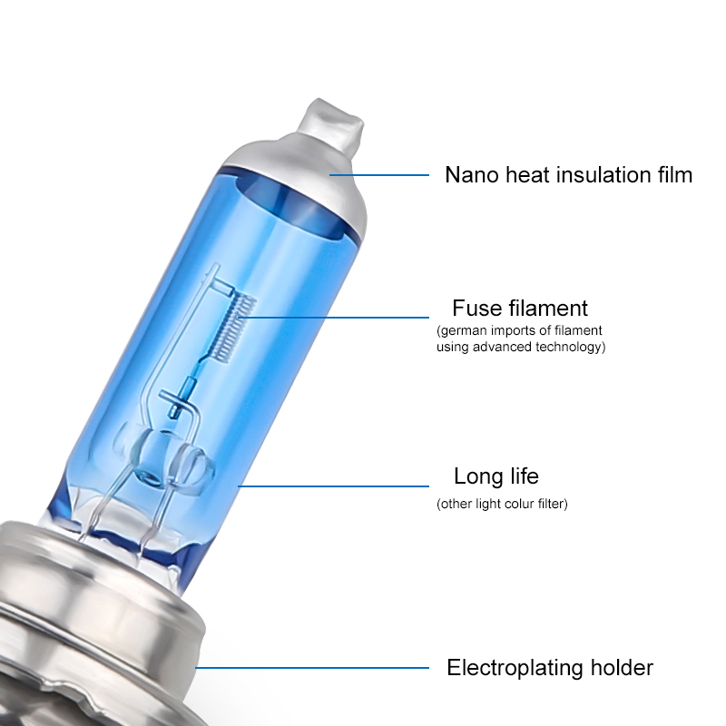 2PCS 12V H7 halogen 6000k white 100w headlights H7 100W fog halogen bulb car Light Source Bulbs Headlights Auto Lamp Parking