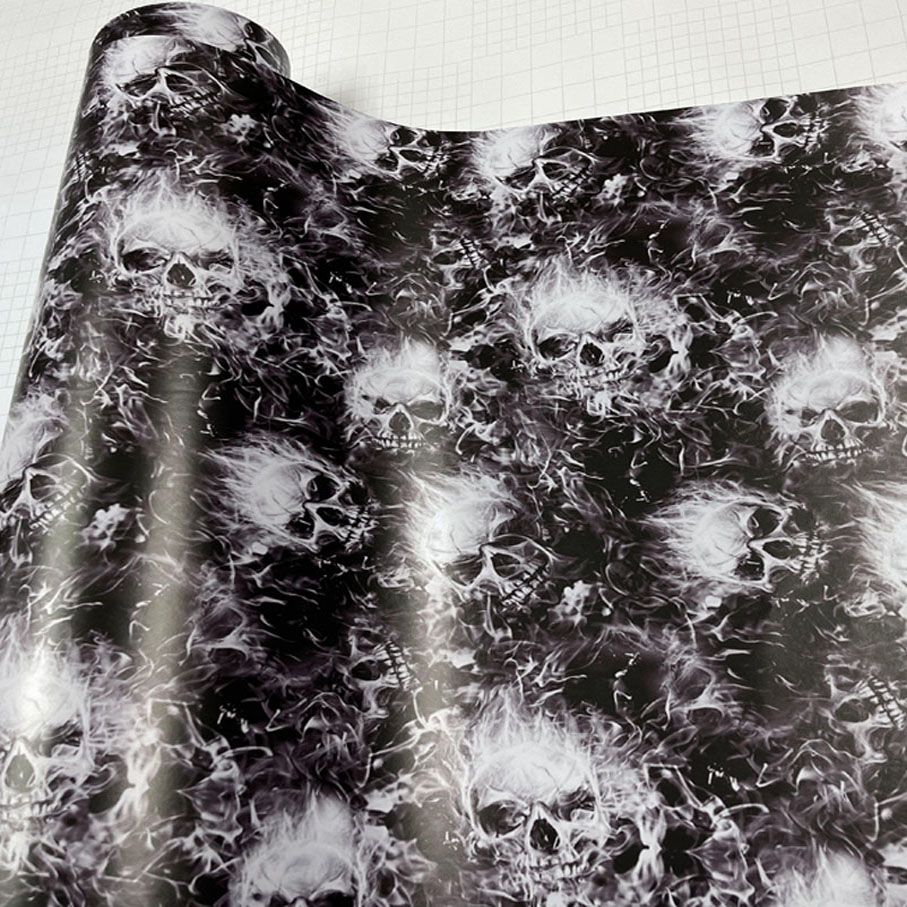 50cm*200/300cm Premium PVC Adhesive Skull Car Sticker Decal Sticker Bomb Vinyl Film Motorcycle Car Wrap Foil Air Bubble Free