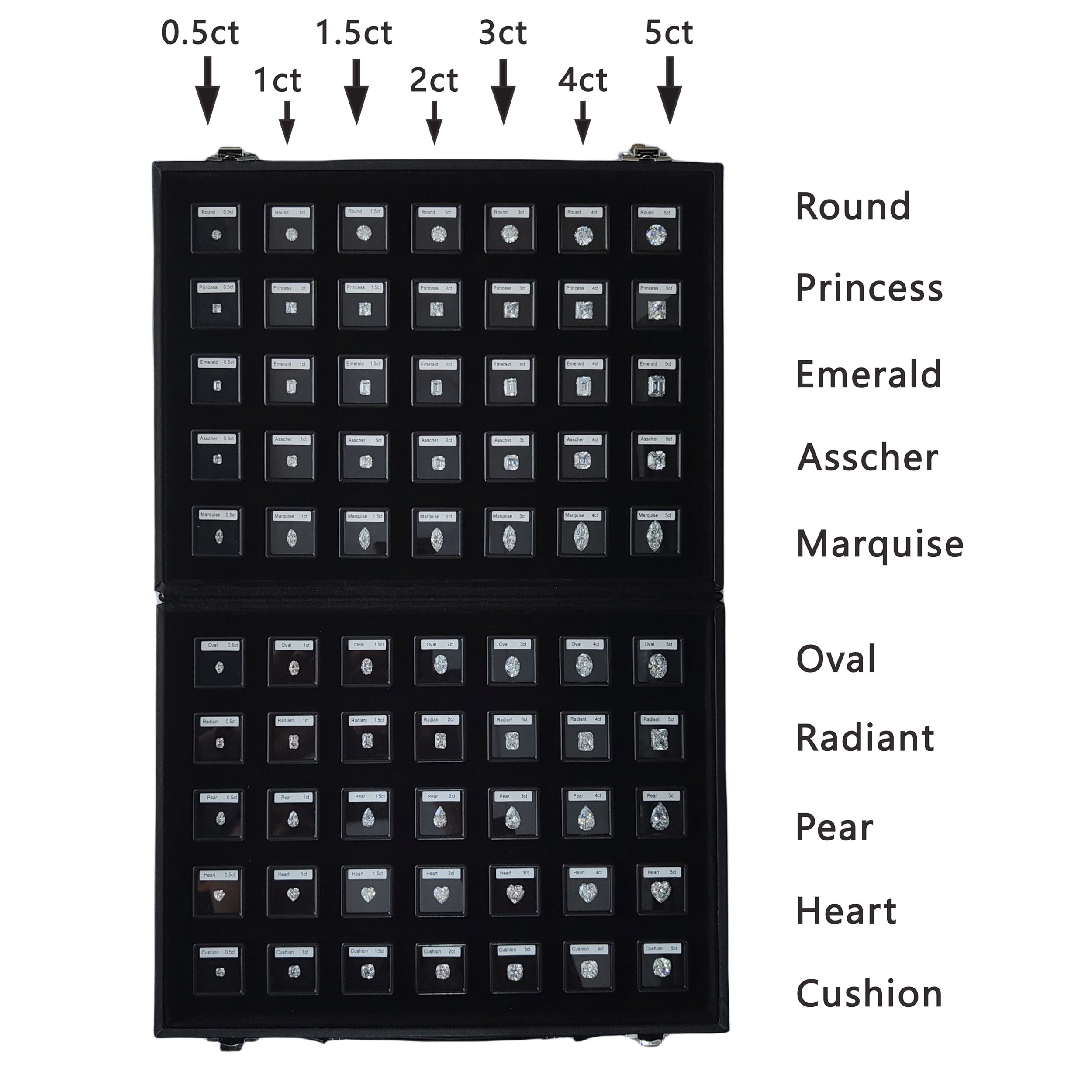 Diamond Special Shapes Of Cubic Zirconia Loose 0.25-3 Carat Weight Size Set Display Tools Box Diamond Tester Master Set