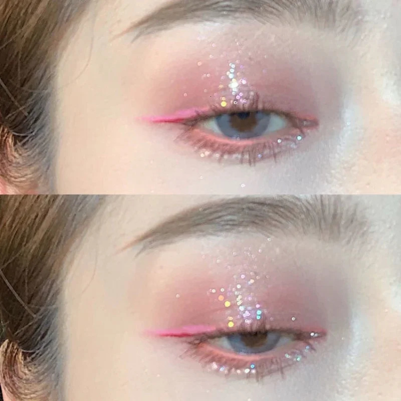 Glitter Eyeshadow Palette Pink Pearly Korean Charming Eye Makeup Palette Shiny Eye Shadow Eye Pigments . 240624