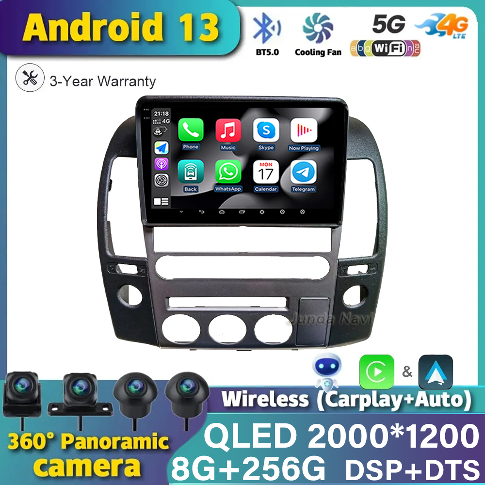 Car Radio For Nissan Navara 3 D40 2004- 2010 Android 13 Multimedia Video Player GPS 4G Carplay Autoradio 2K QLED Head Unit Colo
