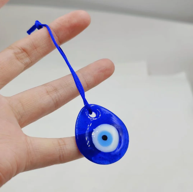 20pcs Drop shape Blue Evil Eye Decor Luck Glass Pendant Evil Eye Pendant for Office Wall Home Backpack Key Pendant