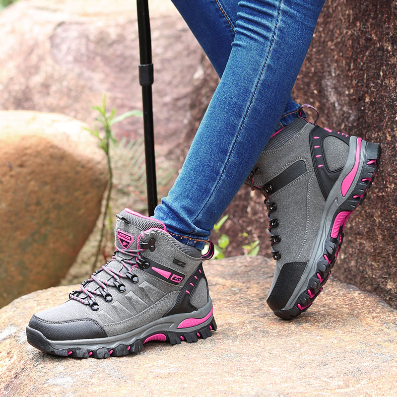 Outdoor Camping Hiking Shoes Ladies Work Shoes Sports Leisure Hiking Shoes Ladies Non-slip Cushioning Walking Boots Women Boots