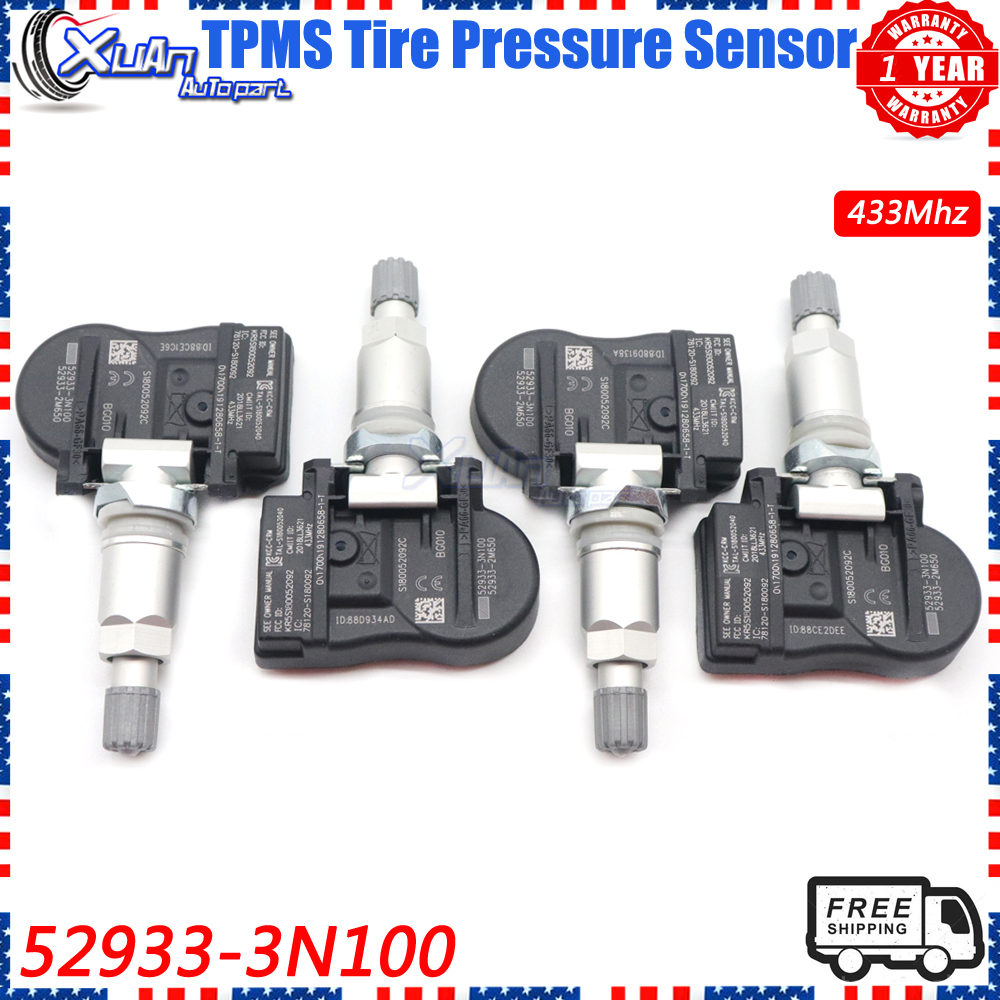 XUAN 52933-2M650 52933-3N100 TPMS Tire Pressure Monitor Sensor For Kia Rio Sorento Hyundai Accent 2015-2020 433Mhz 52933-B1100