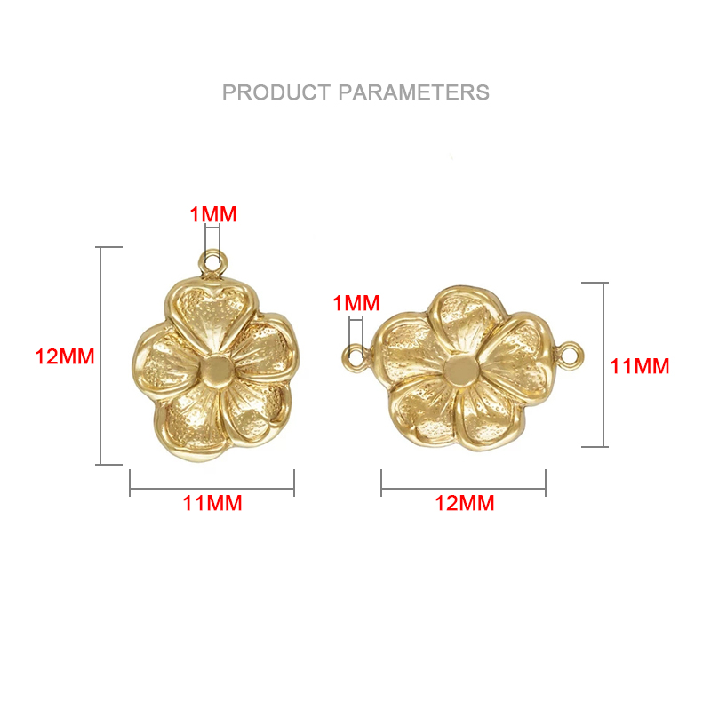 14K Gold Filled Hibiscus Flower Charm 1/20 14kt Gold Drop Pendant for Jewelry Making DIY Jewelry Accessories Jewelry Findings