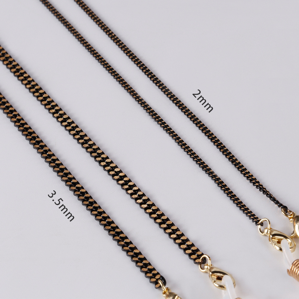 Metal Black Gold Sunglasses Eyeglasse Chain Mask Holder Women Men Eyewear Necklace Anti-lost Punk Strap Lanyard Dropshipping