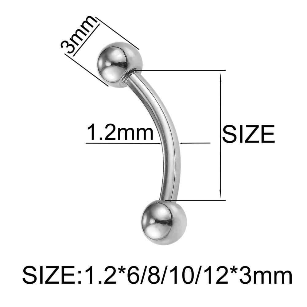 16G Hypoallergenic Titanium Piercing Rings Horseshoe Circular Curved Barbell Bananabell Labret Stud Captive Beads Body Jewelry