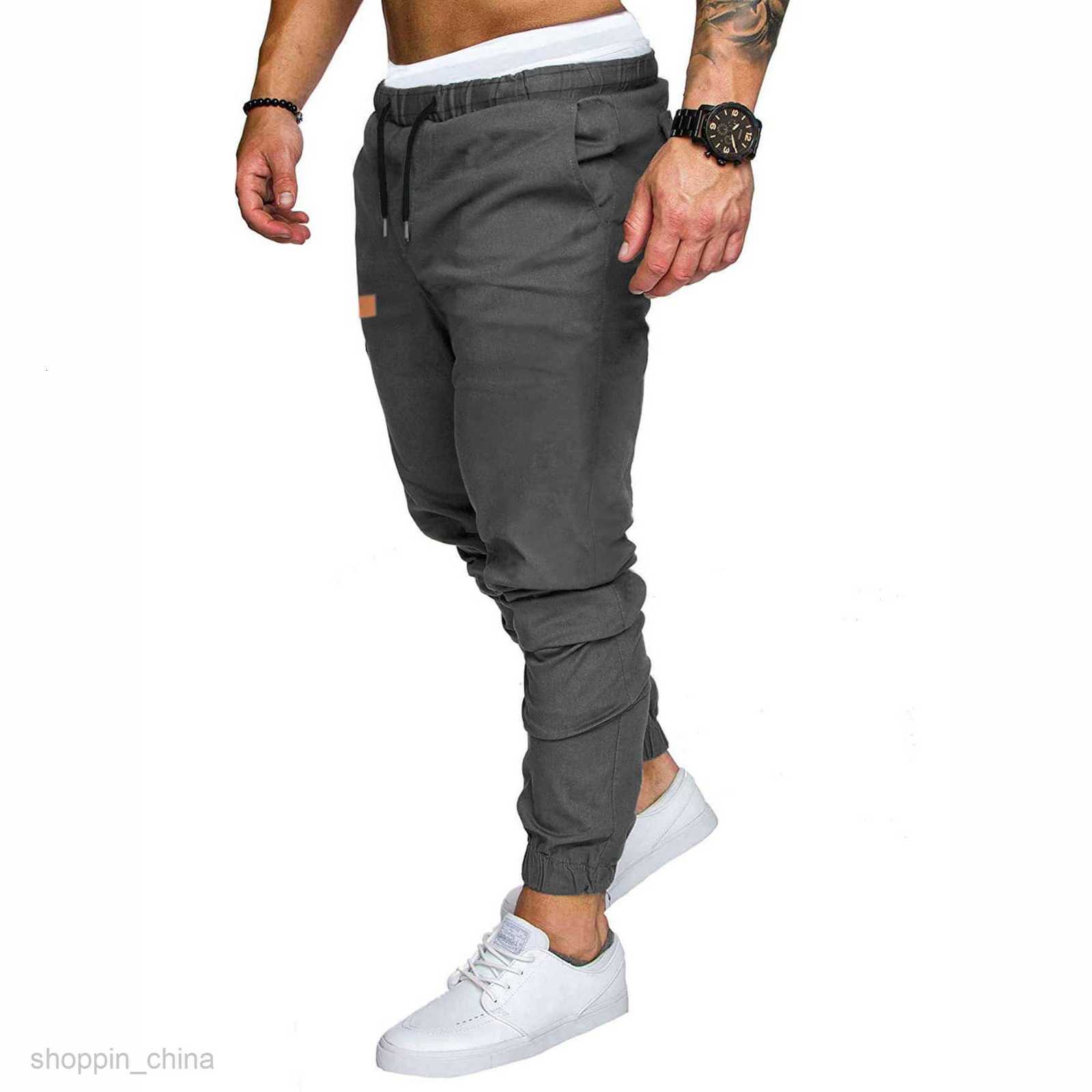 Men's Pants Leisure sports pants size new workwear pants for Male autumn solid color casual sports loose straight leg pants