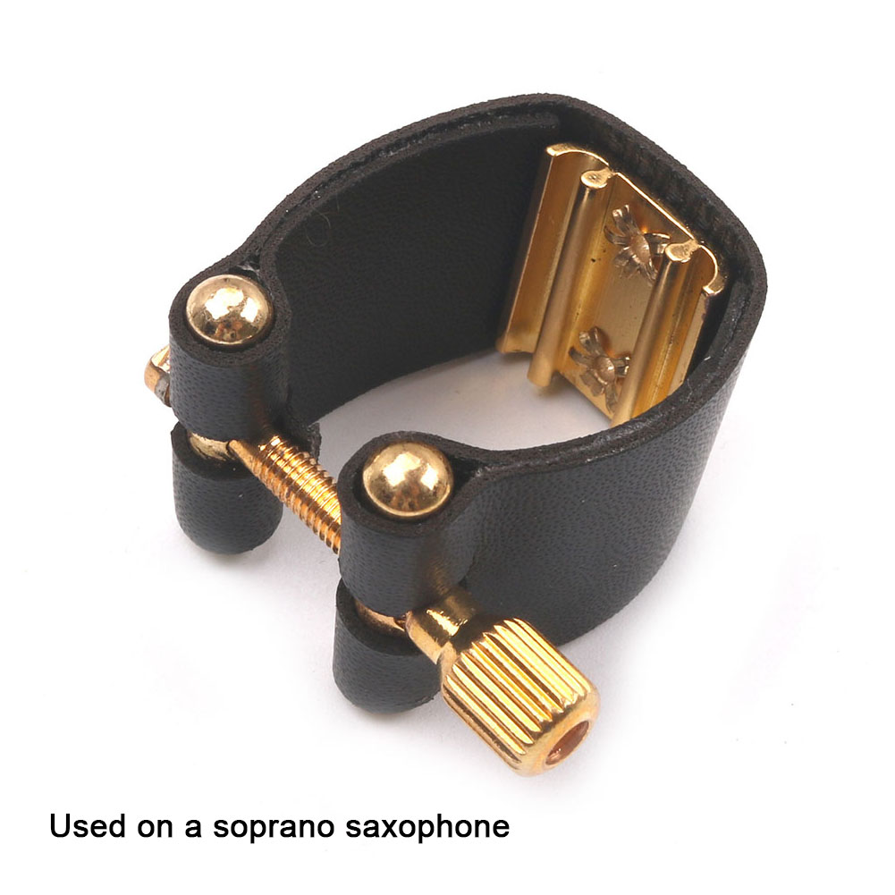 Mouthpiece Ligature Soprano Sax Mouthpiece PU Leather Saxophone Accessories Black For Soprano Sax Meta Durable
