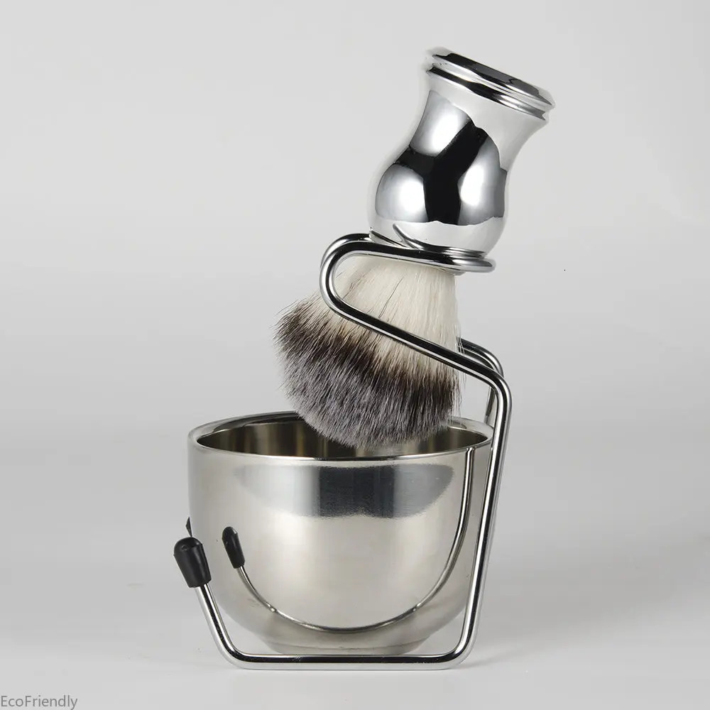 Beard Shaving Brush Steel Handle Bristle Hair Salon Barber Soap Foam Shave Men Cleaning Tool Barber 240624