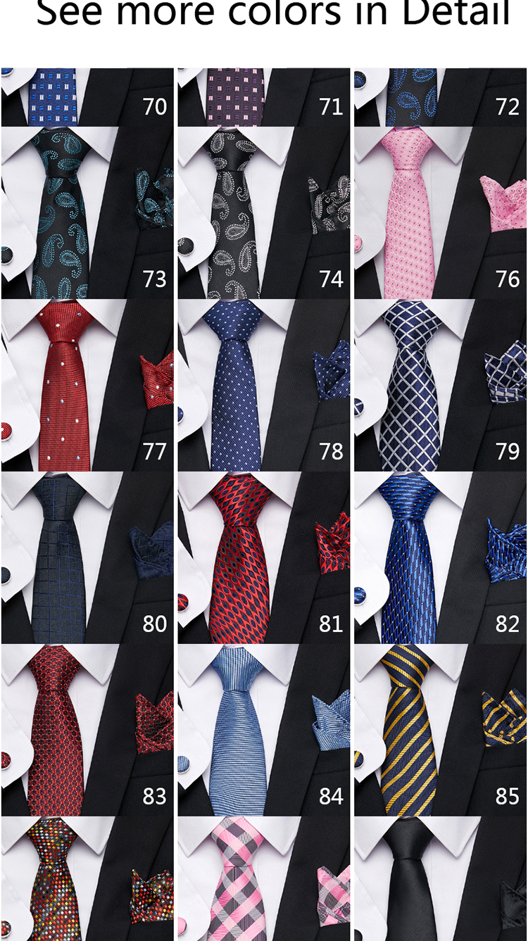 Nice Handmade Great Quality Hot sale Tie Handkerchief Pocket Squares Cufflink Set Tie Clip Necktie Printed