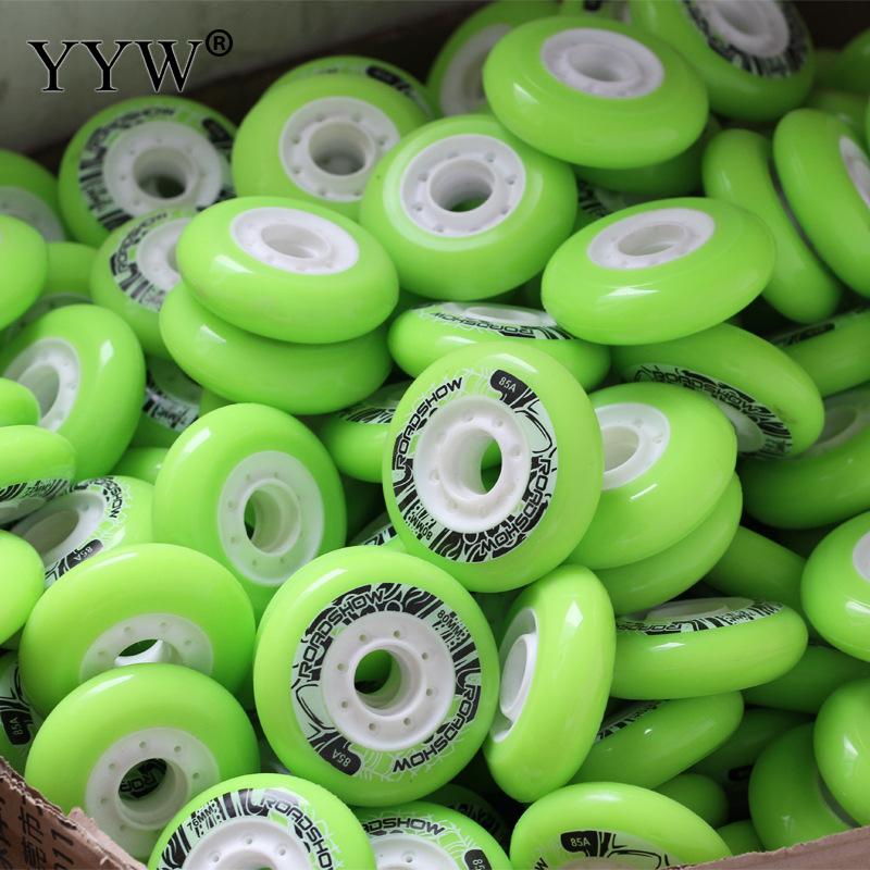 1PC White Green Inline Roller Skates Wheels 90A Freestyle Durable Tire 72mm 76mm 80mm Roller Skate Seba Replace Blading Wheel