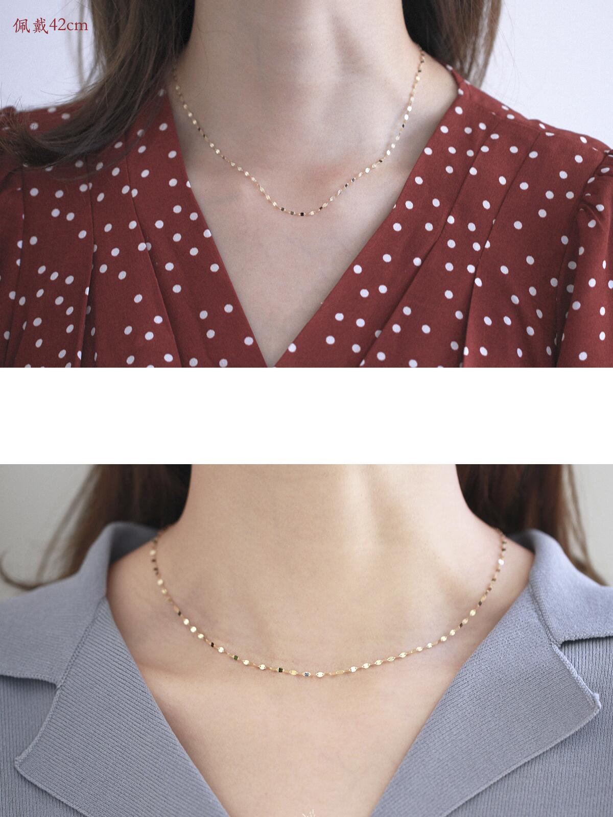 GOLDtutu 14K Real Gold Long Necklaces, Japanese Design, Exquisite Shining Lips, Kiss Word, Plain Jewelry, kj478
