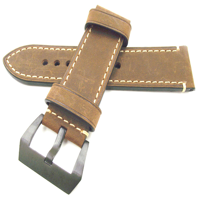 Black Buckle Wholesale 10PCS/Lot 20MM 22MM 24MM 26MM Genuine Leather Crazy Horse Leather Watch Band Watch Strap Man Style New