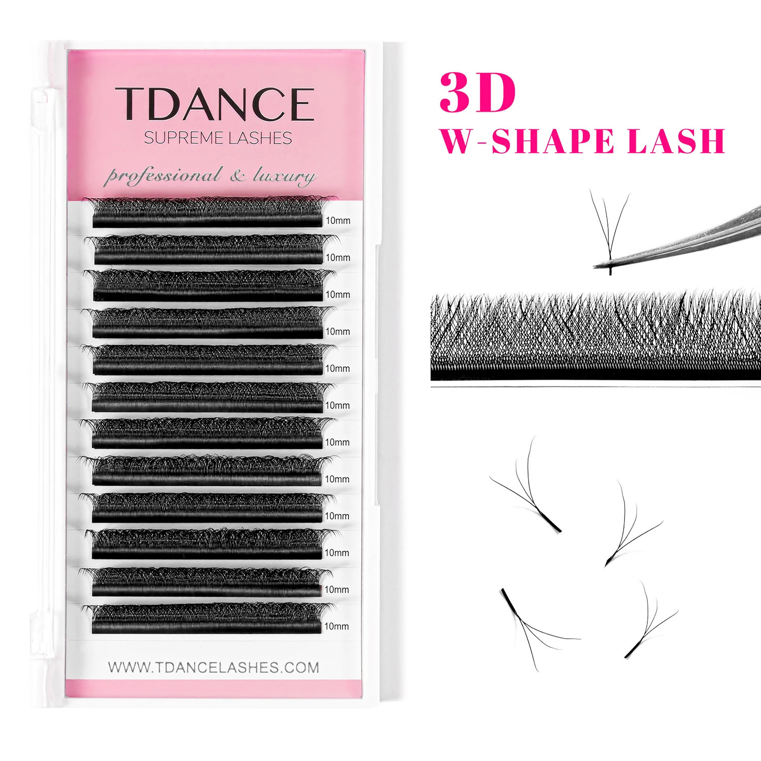 TDANCE 3D 4D 5D 6D Premade Fans Eyelash Extension W Style Faux Mink Natural Soft Bloom Lash Automatic Flowering Volume Eyelashes 240624