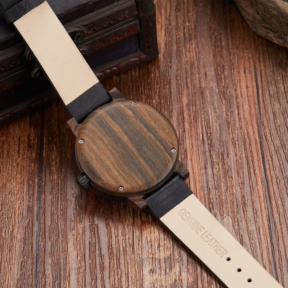 Natural Wood Watch Men Turntable Compass Dial Real Walnut Ebony Bamboo Wooden Watches Male Brown Concept Clock Quartz Wristwatch