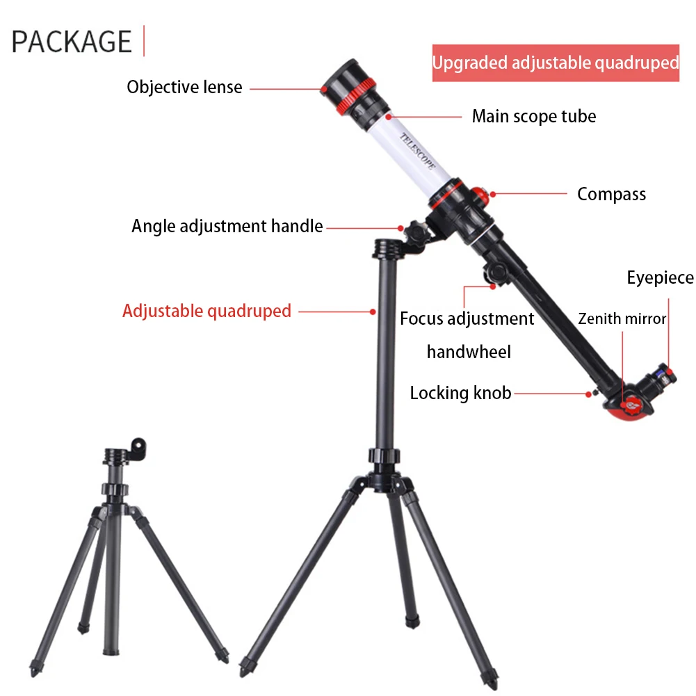 HD Astronomical Telescope Children Students Stargazing Monocular Teaching Aids