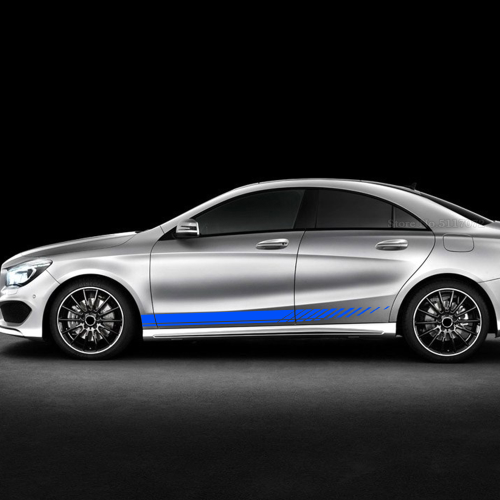 Car Side Skirt Door Sticker Decal for Mercedes Benz A B C E G S R X V CLA CLk CLS SLK SLC EQC GLA GLC GLE GLS GLK VITO AMG GT