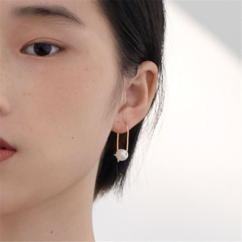 Natural Baroque Pearl Earrings Hoop Earrings Handmade Gold Filled Jewelry Brincos Vintage Pendientes Oorbellen Boho Fine Earring