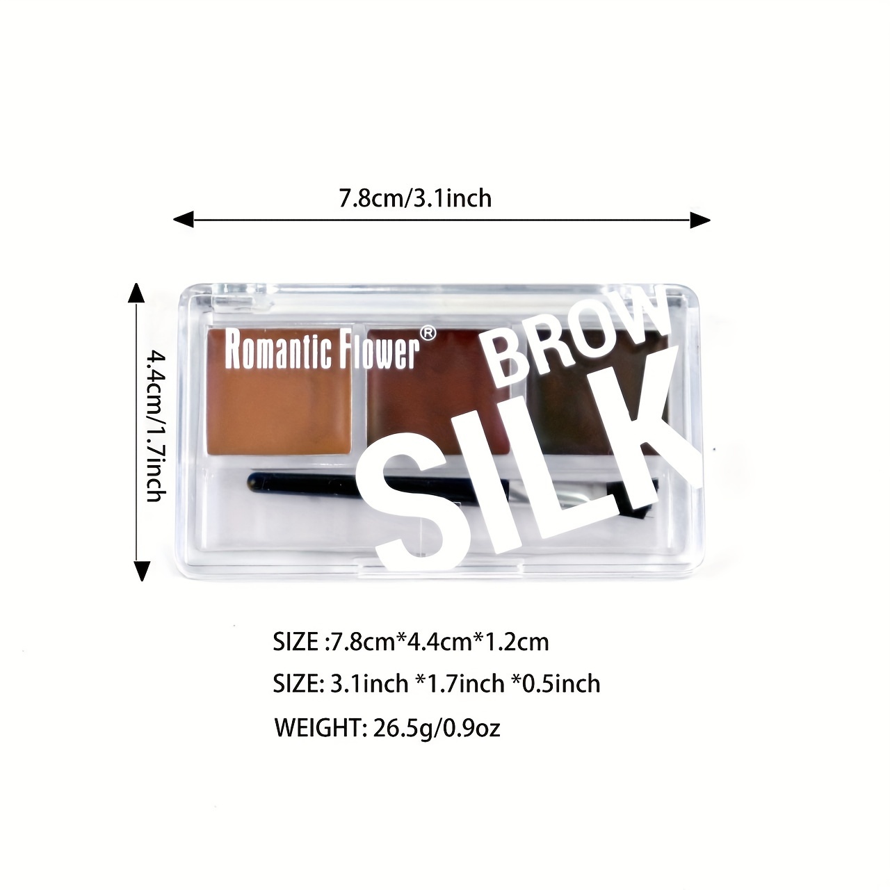 3-color long-lasting waterproof eyebrow gel palette with eyebrow brush - natural eyebrow gel that does not fade and creates perf