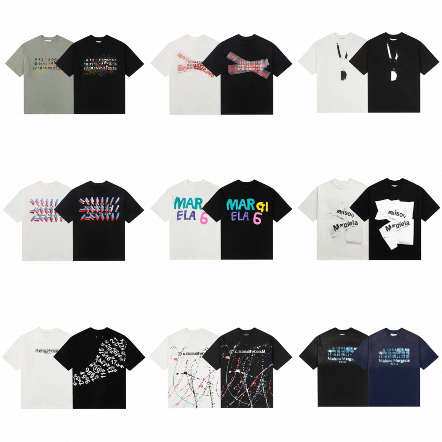 designer t shirt maison margela mens tshirt digital pattern round neck trendy brand short sleeved shirt n8Ge#