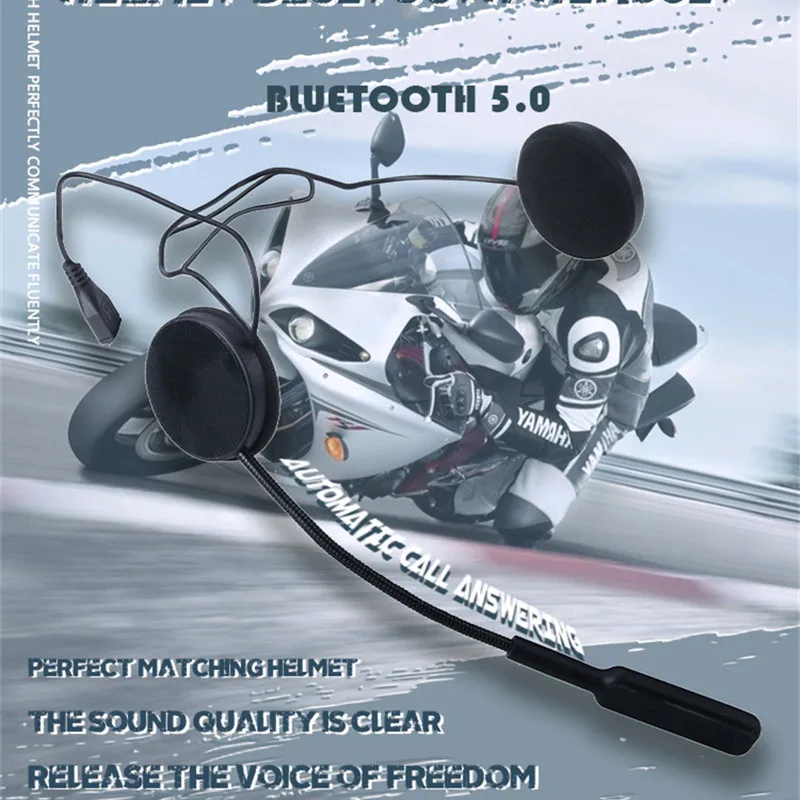 BT8 Motorcycle Earpiece Headset Clip Set Accessories Helmet Universal Intercom Bluetooth 5.0 Helmet Bluetooth Headset