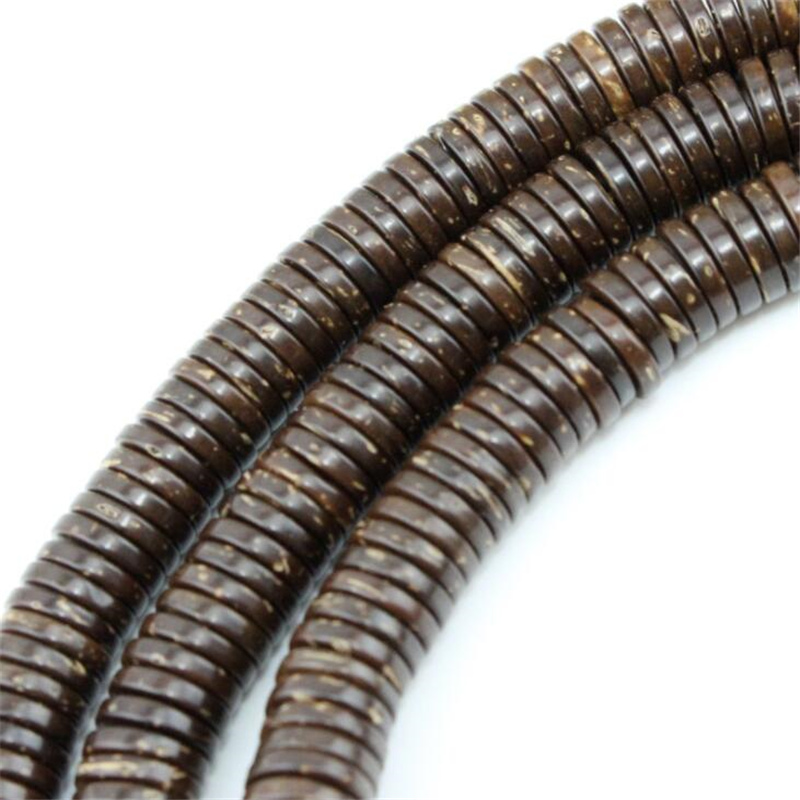 50pcs 6 8 10MM Black Flat Discs Coconut Ring Wooden Beads for DIY Charms Bracelets Needlework Jewelry Making Supplies Ornament