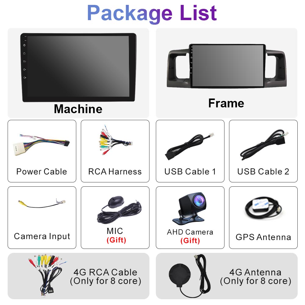 9 Inch Android 12 Car Radio Carplay Stereo For Toyota Corolla E120 2000-2004 Multimedia Video Player Auto Audio GPS Touch Screen